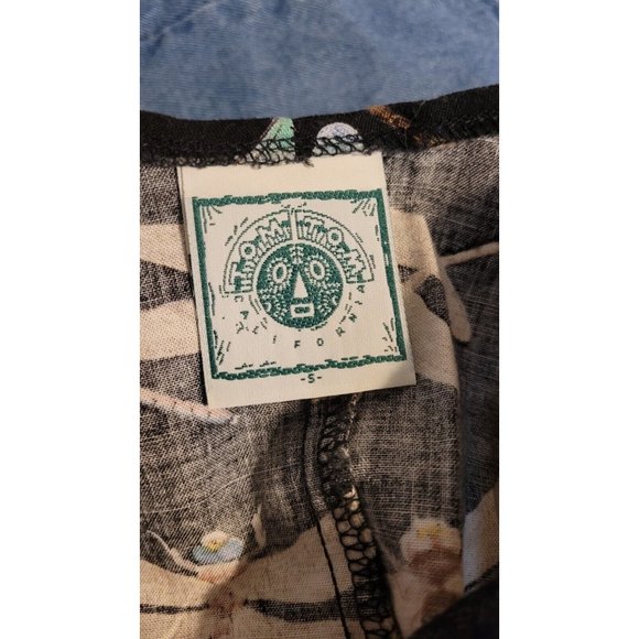 Tom Tom Womans Sz Small 100% Cotton Dress Dragonfly Side Buttons Vacation Beach - Picture 6 of 7